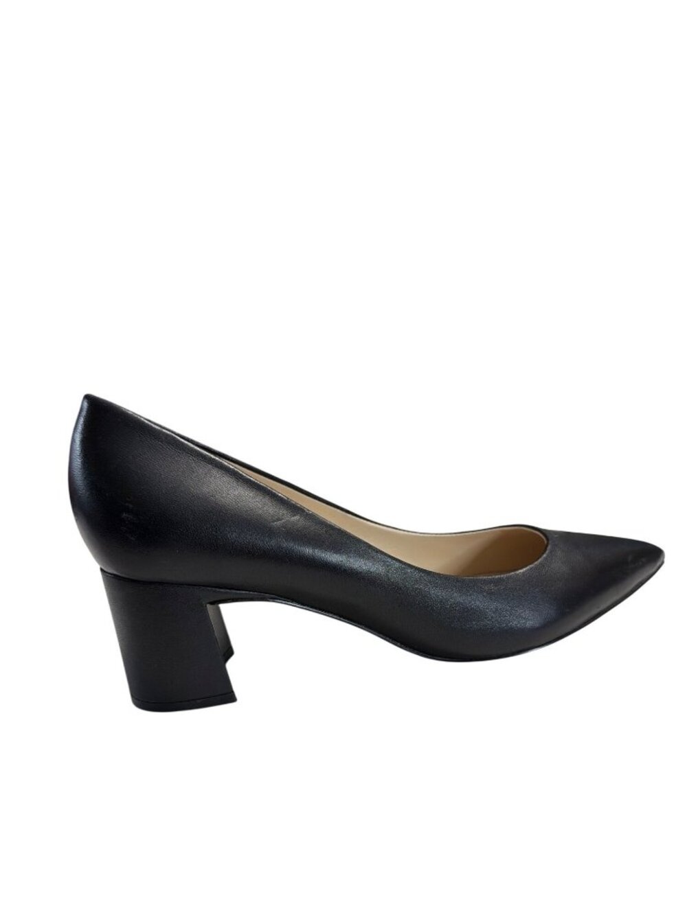 Marc Fisher Black Leather Block Heel Pumps